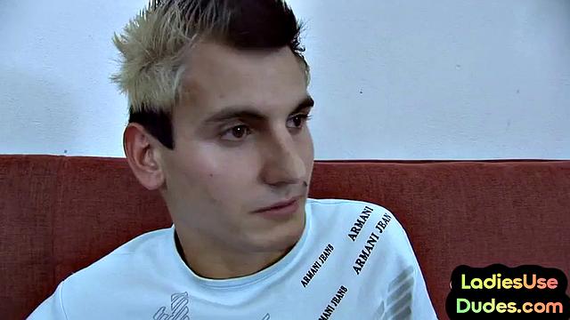 Stockings femdom pegging guy