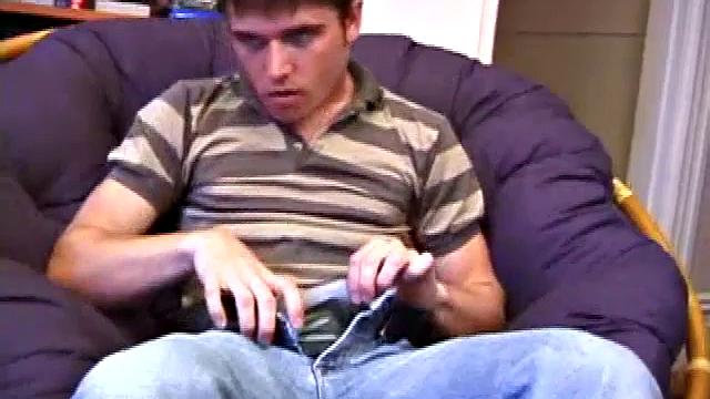 Austin strokes his thick cock hard and doesn't hold back