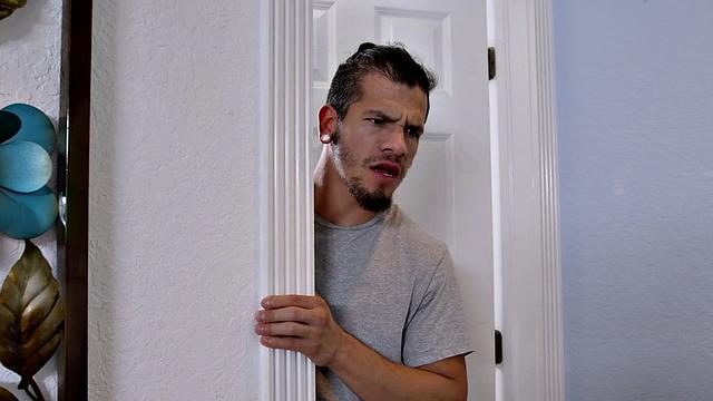 Sexy fishnet babe gives a steamy BJ & takes it from behind