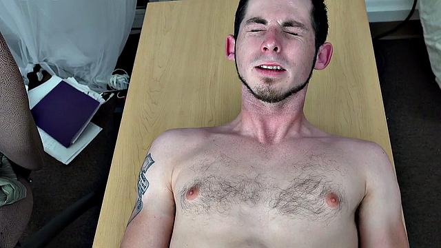 Shy white guy fucked by BBC in office