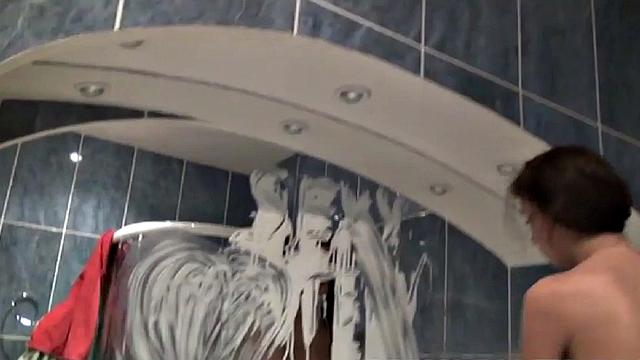 Petite teen masturbates using wine glass