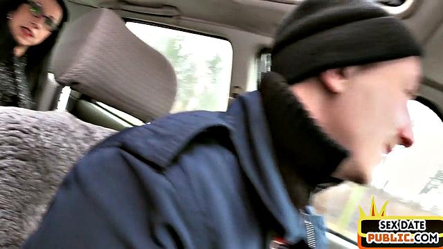 Nasty public lover ravaged outdoor