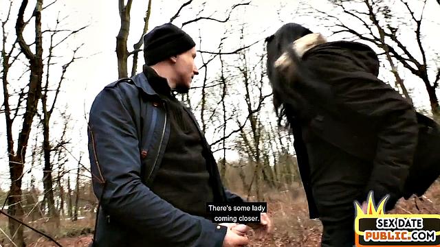 Nasty public lover ravaged outdoor