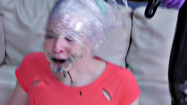 Submissive babe riding strapon