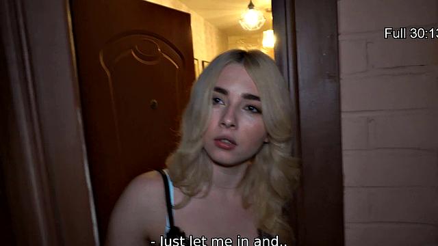 Debt4K. Sweet Hairdresser Doesn'T Have Cash So Clolector Impales Her.