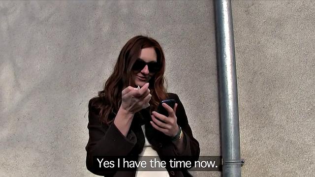 Horny redhead fucked outdoors