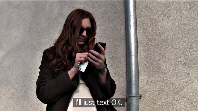 Horny redhead fucked outdoors