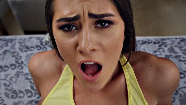 A trimmed pussy get fucked hard in the car while wearing panties