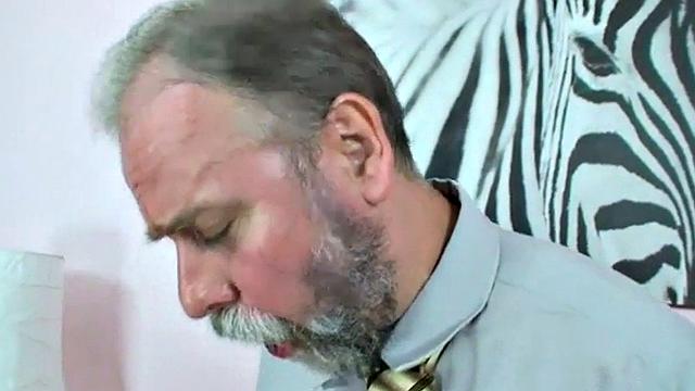 Horny threeway with a teen and old man