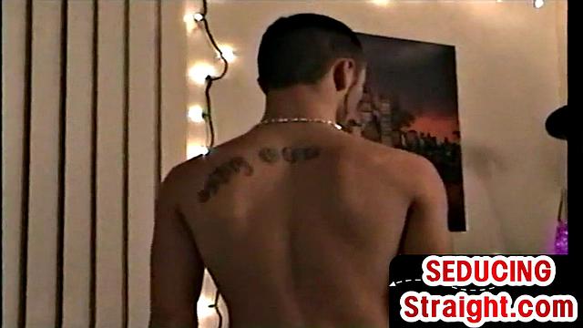 Handsome jock gets blowjob by gay