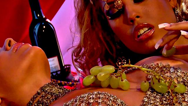 Hot busty babes kiss and lick each other's pussies in lingerie