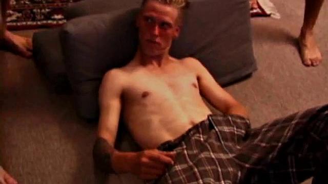 We look in on this mostly oral sex orgy, featuring Brandon, Ricky, Jordan and a fourth guy who wants to remain anonymous. Everyone gets a taste before Latin boy Ricky tries a new curved and vibrating dildo.