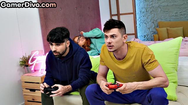 Ginger gaming babe doggystyled by BF