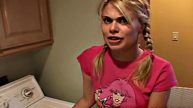 Little Summer Fingering Pussy Closeup in the laundry