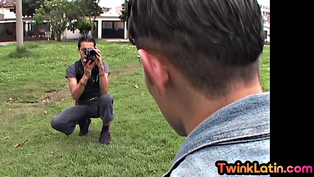 Real Latin skinny twink assfucked on photo shooting after Blowjob