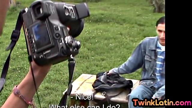 Real Latin skinny twink assfucked on photo shooting after Blowjob