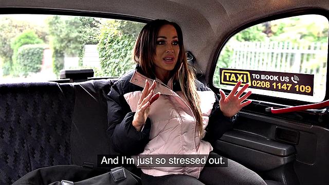 Big-titted Aussie bodybuilder gives a sloppy handjob and deepthroats a big-dicked guy