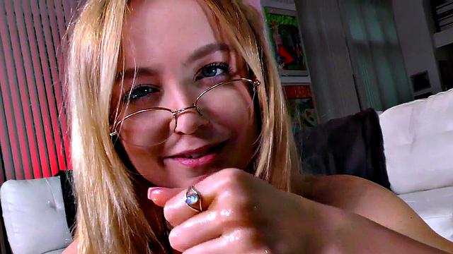 Handjob babe grinding on pov dick after wanking