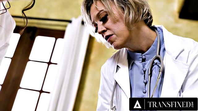 TRANSFIXED - Doctor Dee Williams & Nurse Khloe Kay Seduce Jean Hollywood In Steamy Checkup - 1