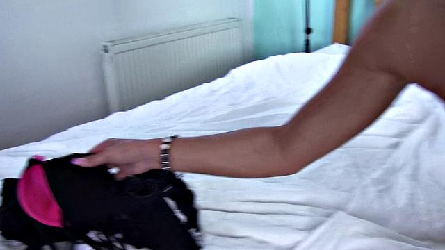 Euro Brunette Rides a ock