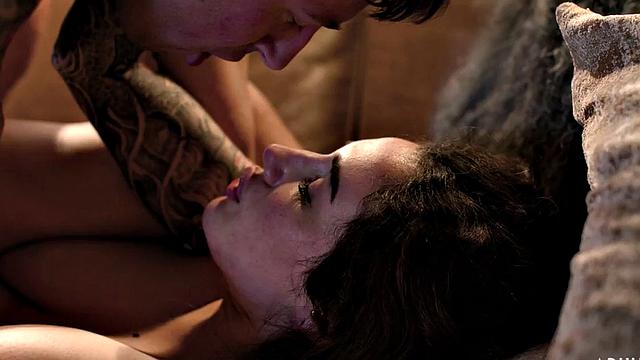 Hairy MILF fucked in missionary by rough fucker