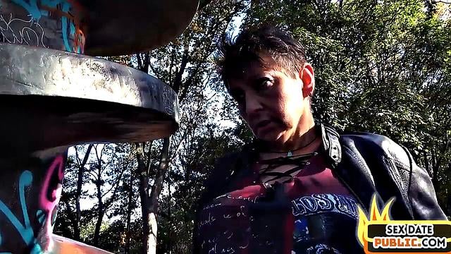 Public cougar rides lucky stranger