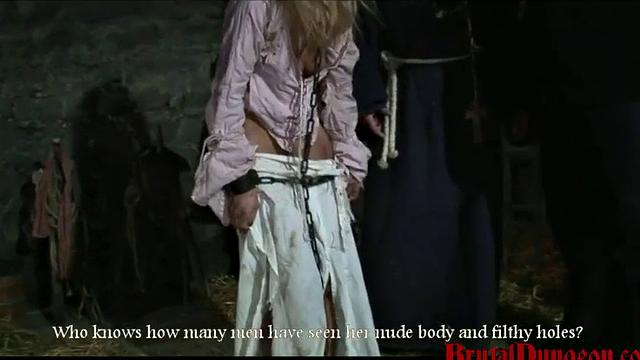 Blonde Romina Endures BDSM Gang Bang & Rope Suspension