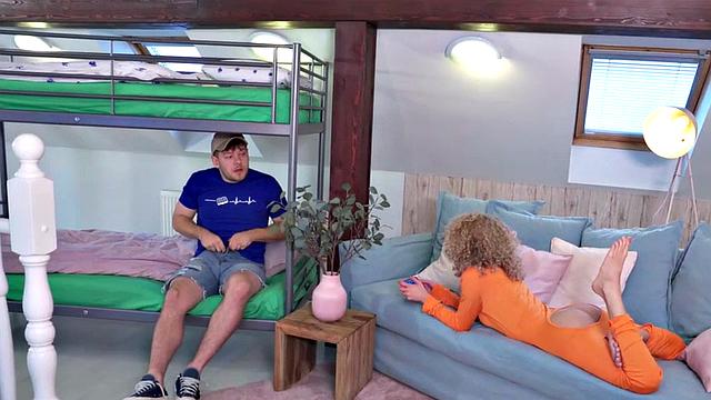 Petite nerdy bae rammed by roommate after blowjob