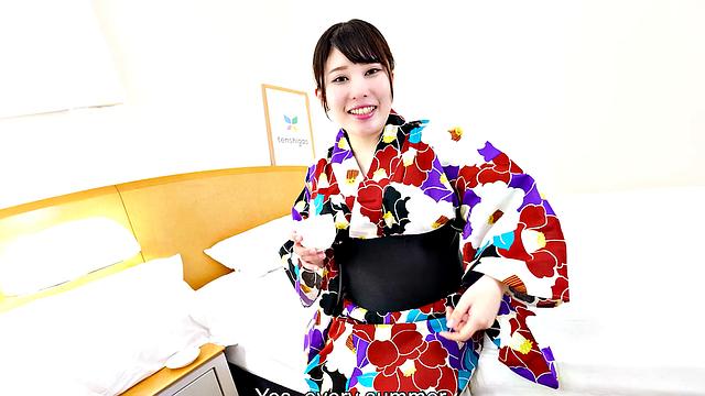 Yuuka Kamakura sucks a cock while toying her pussy