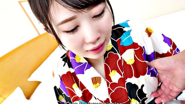 Yuuka Kamakura sucks a cock while toying her pussy