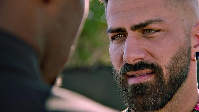 Taboo Black stud licks white stepbro's ass and sucks cock