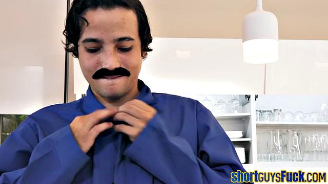 Big-titted latina babe pounded by shortie