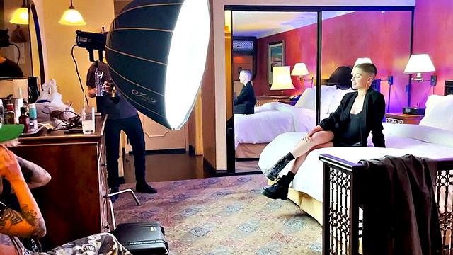 Tattooed teen Mature inked pussyboy gives a sloppy kiss to a stranger in BTS scene