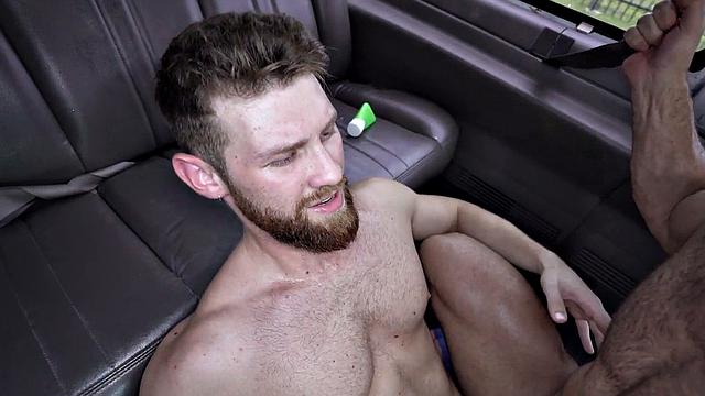 Str8 athletic jock with tattoos fucked by guy in pickup bus