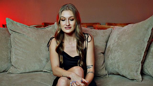 Horny towheaded absorbs manmeat and gets creampied by her beau - a sexy gonzo porn scene!