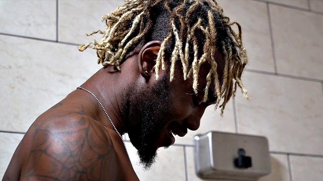 BBC stud penetrates black in ass after hot showering